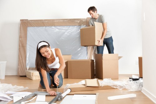 Removal Van Enfield team preparing items with safety equipment