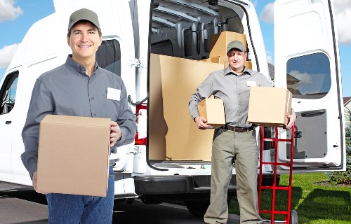 Packed removal van ready for a local move in Enfield
