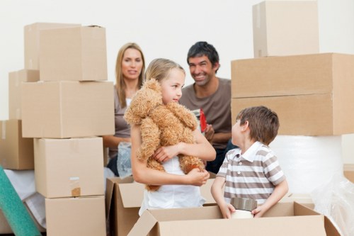Household items being unloaded at a new home in Enfield